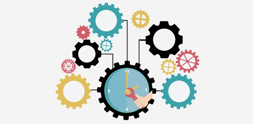 Immagine di ingranaggi che confluiscono